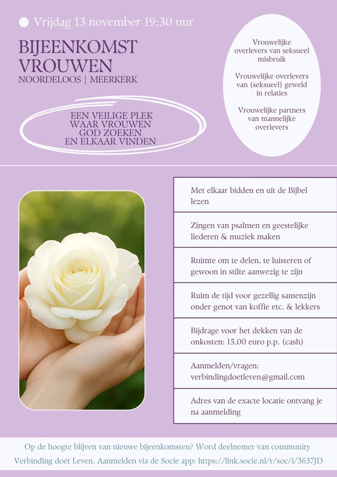 Afbeelding bij 'Vrouwen die God zoeken en elkaar vinden' | Lotgenoten bijeenkomst seksueel misbruik overlevers & naastbetrokkenen